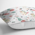 Uzayda Hayvanlar Temalı Dijital Baskılı Özel Tasarım Modern Yastık Kırlent Kılıfı Realhomes