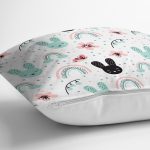 Uyku Odası Temalı Tavşan Desenli Dijital Baskılı Özel Tasarım Modern Yastık Kırlent Kılıfı Realhomes