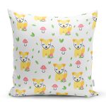 - Print - Realhomes Uyuyan Köpek Desenli Dijital Baskılı Özel Tasarım Modern Yastık Kırlent Kılıfı Realhomes