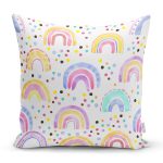 Suluboya Gökkuşağı Temalı Dijital Baskılı Özel Tasarım Modern Yastık Kırlent Kılıfı Realhomes