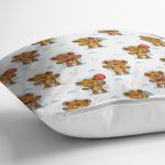 - Печать - Realhomes Ayıcık Desenli Dijital Baskılı Özel Tasarım Modern Yastık Kırlent Kılıfı Realhomes