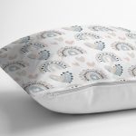 - Rh-K1306-2 - Realhomes  Gökkuşağı Ve Kalp Desenli Dijital Baskılı Özel Tasarım Modern Yastık Kırlent Kılıfı Realhomes