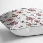 - Rh-K1308-2 - Realhomes Çiçek Ve Koyun Motifli Dijital Baskılı Özel Tasarım Modern Yastık Kırlent Kılıfı Realhomes