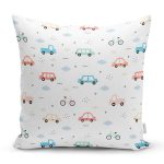 - Mobile - Realhomes  Rengarenk Araba Ve Bisiklet Motifli Dijital Baskılı Özel Tasarım Modern Yastık Kırlent Kılıfı Realhomes