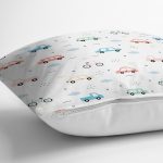 - Mobile - Realhomes  Rengarenk Araba Ve Bisiklet Motifli Dijital Baskılı Özel Tasarım Modern Yastık Kırlent Kılıfı Realhomes