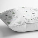 Çocuk Odası Fil Motifli Dijital Baskılı Özel Tasarım Modern Yastık Kırlent Kılıfı Realhomes