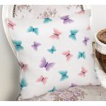 - Mobile - Realhomes Rengarenk Kelebek Motifli Dijital Baskılı Özel Tasarım Modern Yastık Kırlent Kılıfı Realhomes