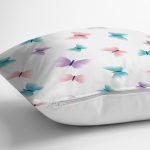 - Mobile - Realhomes Rengarenk Kelebek Motifli Dijital Baskılı Özel Tasarım Modern Yastık Kırlent Kılıfı Realhomes