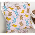 Ayıcık Tavşan Ve Ördek Desenli Dijital Baskılı Özel Tasarım Modern Yastık Kırlent Kılıfı Realhomes