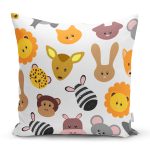 Çocuk Odası Sevimli Hayvanlar Desenli Dijital Baskılı Özel Tasarım Modern Yastık Kırlent Kılıfı Realhomes