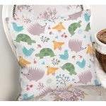 Sevimli Kaplumbağa Kirpi Motifli Dijital Baskılı Özel Tasarım Modern Yastık Kırlent Kılıfı Realhomes