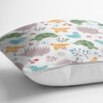 Sevimli Kaplumbağa Kirpi Motifli Dijital Baskılı Özel Tasarım Modern Yastık Kırlent Kılıfı Realhomes