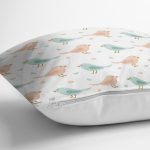 - Rh-K1345-2 - Realhomes Kuş Ve Kalp Motifli Dijital Baskılı Özel Tasarım Modern Yastık Kırlent Kılıfı Realhomes