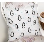 Çocuk Odası Sevimli Penguen Temalı Dijital Baskılı Özel Tasarım Modern Yastık Kırlent Kılıfı Realhomes