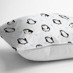 Çocuk Odası Sevimli Penguen Temalı Dijital Baskılı Özel Tasarım Modern Yastık Kırlent Kılıfı Realhomes