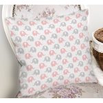 Pembe Gri Fil Motifli Dijital Baskılı Özel Tasarım Modern Yastık Kırlent Kılıfı Realhomes