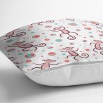 - Print - Realhomes Neşeli Maymunlar Temalı Dijital Baskılı Özel Tasarım Modern Yastık Kırlent Kılıfı Realhomes