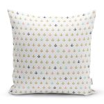 Denizci Temalı Çapa Desenli Dijital Baskılı Özel Tasarım Modern Yastık Kırlent Kılıfı Realhomes