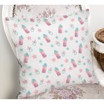 - Print - Realhomes Biberon Ve Emzik Desenli Dijital Baskılı Özel Tasarım Modern Yastık Kırlent Kılıfı Realhomes