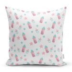 - Print - Realhomes Biberon Ve Emzik Desenli Dijital Baskılı Özel Tasarım Modern Yastık Kırlent Kılıfı Realhomes