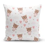 - Rh-K1360 - Realhomes Sevimli Ayıcık Motifli Dijital Baskılı Özel Tasarım Modern Yastık Kırlent Kılıfı Realhomes