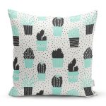 - Rh-K1362 - Realhomes Kaktüs Motifli Dijital Baskılı Özel Tasarım Modern Yastık Kırlent Kılıfı Realhomes