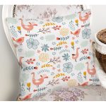 - Print - Realhomes Kuş Ve Tavuk Tasarımlı Dijital Baskılı Özel Tasarım Modern Yastık Kırlent Kılıfı Realhomes