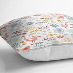 - Print - Realhomes Kuş Ve Tavuk Tasarımlı Dijital Baskılı Özel Tasarım Modern Yastık Kırlent Kılıfı Realhomes