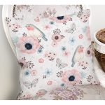 Kuş Ve Çiçek Desenli Dijital Baskılı Özel Tasarım Modern Yastık Kırlent Kılıfı Realhomes