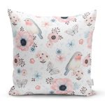 Kuş Ve Çiçek Desenli Dijital Baskılı Özel Tasarım Modern Yastık Kırlent Kılıfı Realhomes