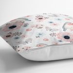 Kuş Ve Çiçek Desenli Dijital Baskılı Özel Tasarım Modern Yastık Kırlent Kılıfı Realhomes