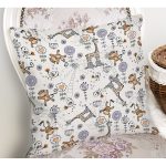 - Rh-K1365-1 - Realhomes Sevimli Orman Hayvanları Desenli Dijital Baskılı Özel Tasarım Modern Yastık Kırlent Kılıfı Realhomes