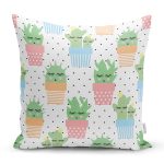 Bebek Desenli Kaktüs Motifli Dijital Baskılı Özel Tasarım Modern Yastık Kırlent Kılıfı Realhomes