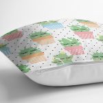 Bebek Desenli Kaktüs Motifli Dijital Baskılı Özel Tasarım Modern Yastık Kırlent Kılıfı Realhomes