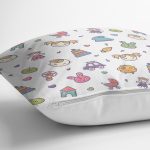 Bebek Oyuncakları Motifli Dijital Baskılı Özel Tasarım Modern Yastık Kırlent Kılıfı Realhomes