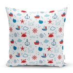 Denizci Temalı Çocuk Odası Dijital Baskılı Özel Tasarım Modern Yastık Kırlent Kılıfı Realhomes