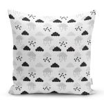 - ДЕТСКИЕ ПАТТЕРНЫ НАБОРЫ ИТОГ ИТОГ - Realhomes Siyah Beyaz Bulut Motifli Dijital Baskılı Özel Tasarım Modern Yastık Kırlent Kılıfı Realhomes