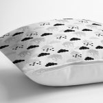 - ДЕТСКИЕ ПАТТЕРНЫ НАБОРЫ ИТОГ ИТОГ - Realhomes Siyah Beyaz Bulut Motifli Dijital Baskılı Özel Tasarım Modern Yastık Kırlent Kılıfı Realhomes
