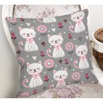 Uyuyan Kedi Desenli Dijital Baskılı Özel Tasarım Modern Yastık Kırlent Kılıfı Realhomes