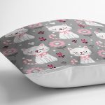 Uyuyan Kedi Desenli Dijital Baskılı Özel Tasarım Modern Yastık Kırlent Kılıfı Realhomes