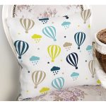 - Rh-K1376-1 - Realhomes Uçan Balon Temalı Dijital Baskılı Özel Tasarım Modern Yastık Kırlent Kılıfı Realhomes
