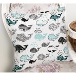 - Rh-K1385-1 - Realhomes Çocuk Odası Mavi Balina Temalı Dijital Baskılı Özel Tasarım Modern Yastık Kırlent Kılıfı Realhomes