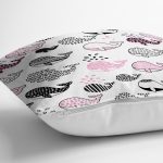 - Rh-K1386-2 - Realhomes Çocuk Odası Pembe Balina Temalı Dijital Baskılı Özel Tasarım Modern Yastık Kırlent Kılıfı Realhomes