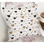 Kalp Desenli Dijital Baskılı Özel Tasarım Modern Yastık Kırlent Kılıfı Realhomes