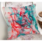 Kırmızı Mavi Duman Desenli Dijital Baskılı Dekoratif Modern Yastık Kırlent Kılıfı Realhomes