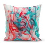 Kırmızı Mavi Duman Desenli Dijital Baskılı Dekoratif Modern Yastık Kırlent Kılıfı Realhomes