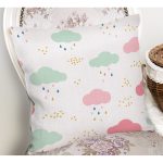 Renkli Bulut Motifli Dijital Baskılı Özel Tasarım Modern Yastık Kırlent Kılıfı Realhomes