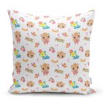 - Print - Realhomes Sevimli Ayıcık Desenli Dijital Baskılı Özel Tasarım Modern Yastık Kırlent Kılıfı Realhomes