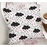 Pembe Yıldız Ve Bulut Desenli Dijital Baskılı Özel Tasarım Modern Yastık Kırlent Kılıfı Realhomes