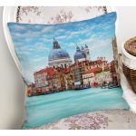 Mavi Gökyüzü Deniz Desenli Dijital Baskılı Dekoratif Modern Yastık Kırlent Kılıfı Realhomes